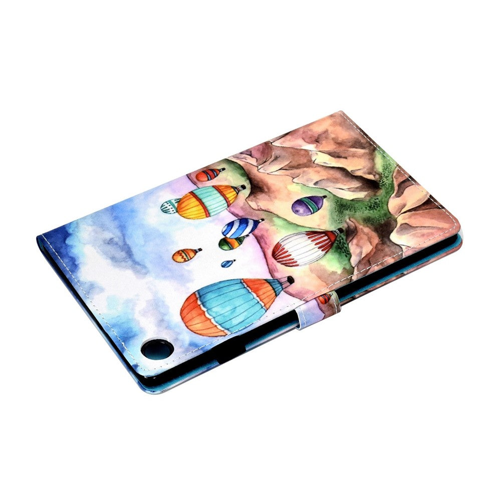 For Lenovo Tab M10 Plus (3rd Gen) / Xiaoxin Pad 2022 10.6 inch PU Leather Smart Auto Wake / Sleep Cover A3 Pattern Printing Stand Card Slots Protective Tablet Case with Pencil Holder - Balloons