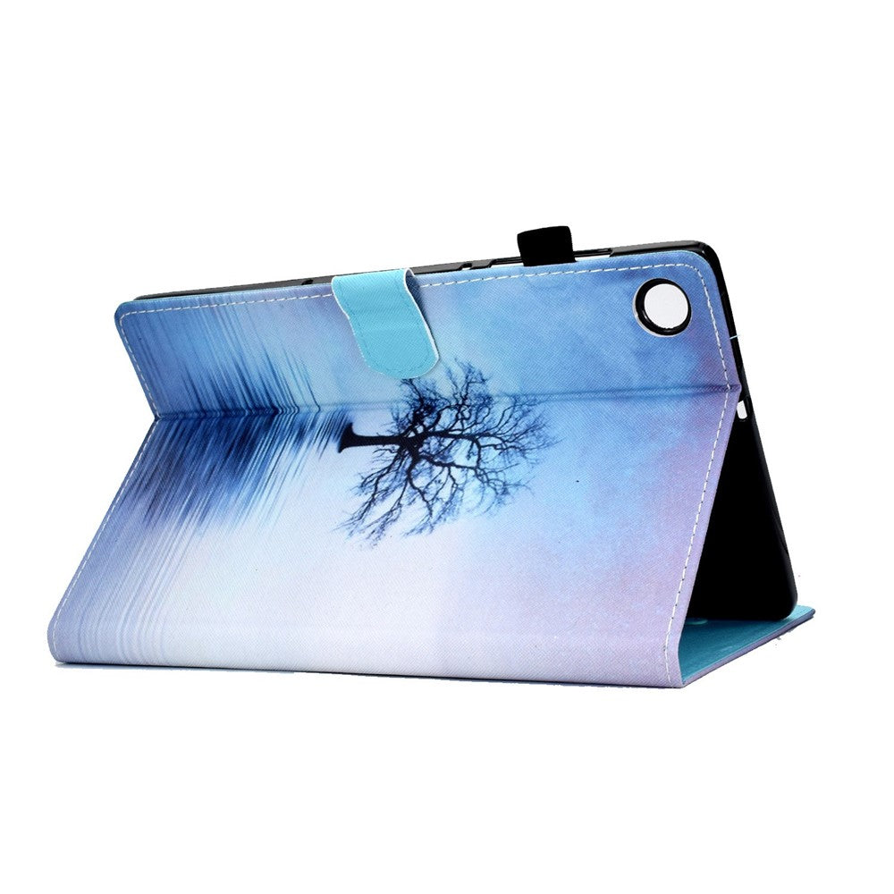 For Lenovo Tab M10 Plus (3rd Gen) / Xiaoxin Pad 2022 10.6 inch PU Leather Smart Auto Wake / Sleep Cover A3 Pattern Printing Stand Card Slots Protective Tablet Case with Pencil Holder - Water Tree