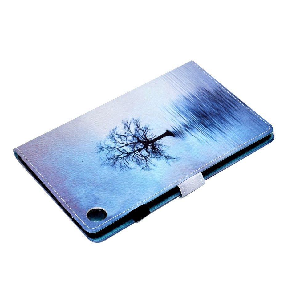 For Lenovo Tab M10 Plus (3rd Gen) / Xiaoxin Pad 2022 10.6 inch PU Leather Smart Auto Wake / Sleep Cover A3 Pattern Printing Stand Card Slots Protective Tablet Case with Pencil Holder - Water Tree