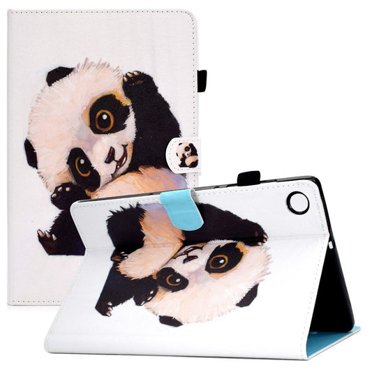 For Lenovo Tab M10 Plus (3rd Gen) / Xiaoxin Pad 2022 10.6 inch PU Leather Smart Auto Wake / Sleep Cover A3 Pattern Printing Stand Card Slots Protective Tablet Case with Pencil Holder - Waving Panda