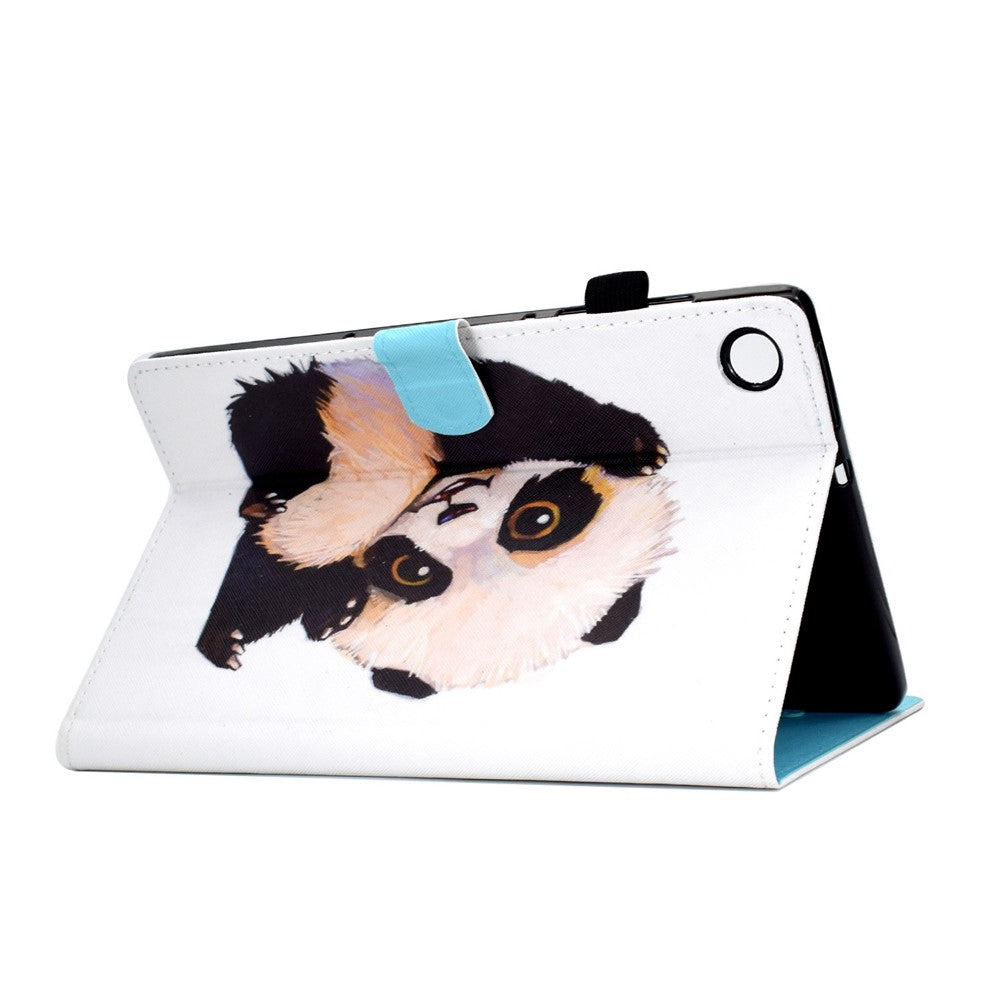 For Lenovo Tab M10 Plus (3rd Gen) / Xiaoxin Pad 2022 10.6 inch PU Leather Smart Auto Wake / Sleep Cover A3 Pattern Printing Stand Card Slots Protective Tablet Case with Pencil Holder - Waving Panda