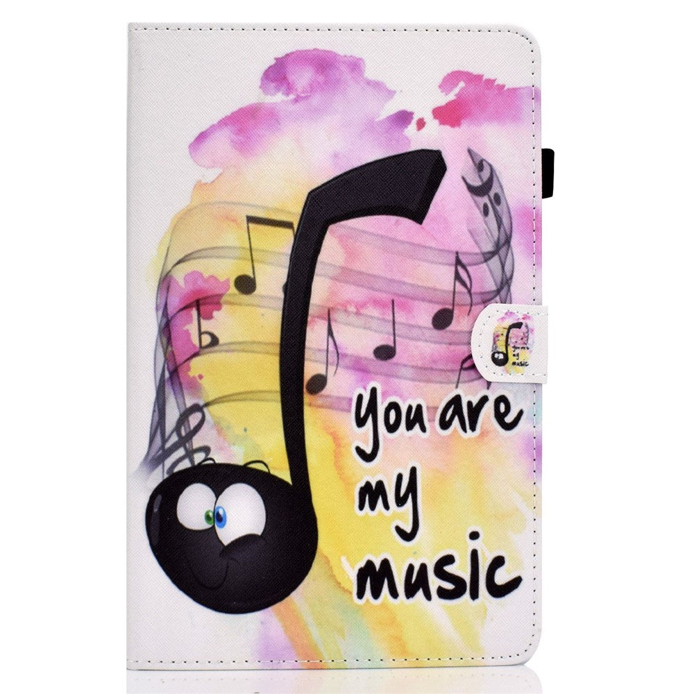 For Lenovo Tab M10 Plus (3rd Gen) / Xiaoxin Pad 2022 10.6 inch PU Leather Smart Auto Wake / Sleep Cover A3 Pattern Printing Stand Card Slots Protective Tablet Case with Pencil Holder - Music