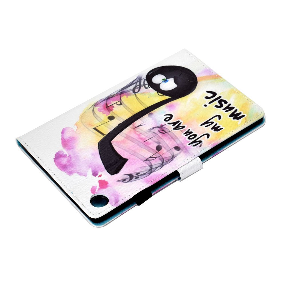 For Lenovo Tab M10 Plus (3rd Gen) / Xiaoxin Pad 2022 10.6 inch PU Leather Smart Auto Wake / Sleep Cover A3 Pattern Printing Stand Card Slots Protective Tablet Case with Pencil Holder - Music