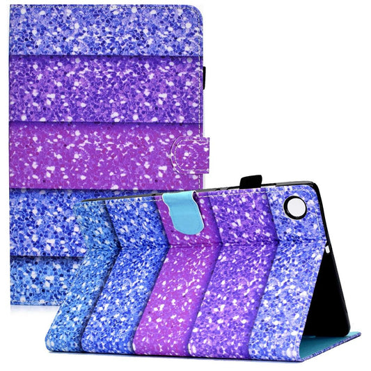 For Lenovo Tab M10 Plus (3rd Gen) / Xiaoxin Pad 2022 10.6 inch PU Leather Smart Auto Wake / Sleep Cover A3 Pattern Printing Stand Card Slots Protective Tablet Case with Pencil Holder - Colorful Quicksand