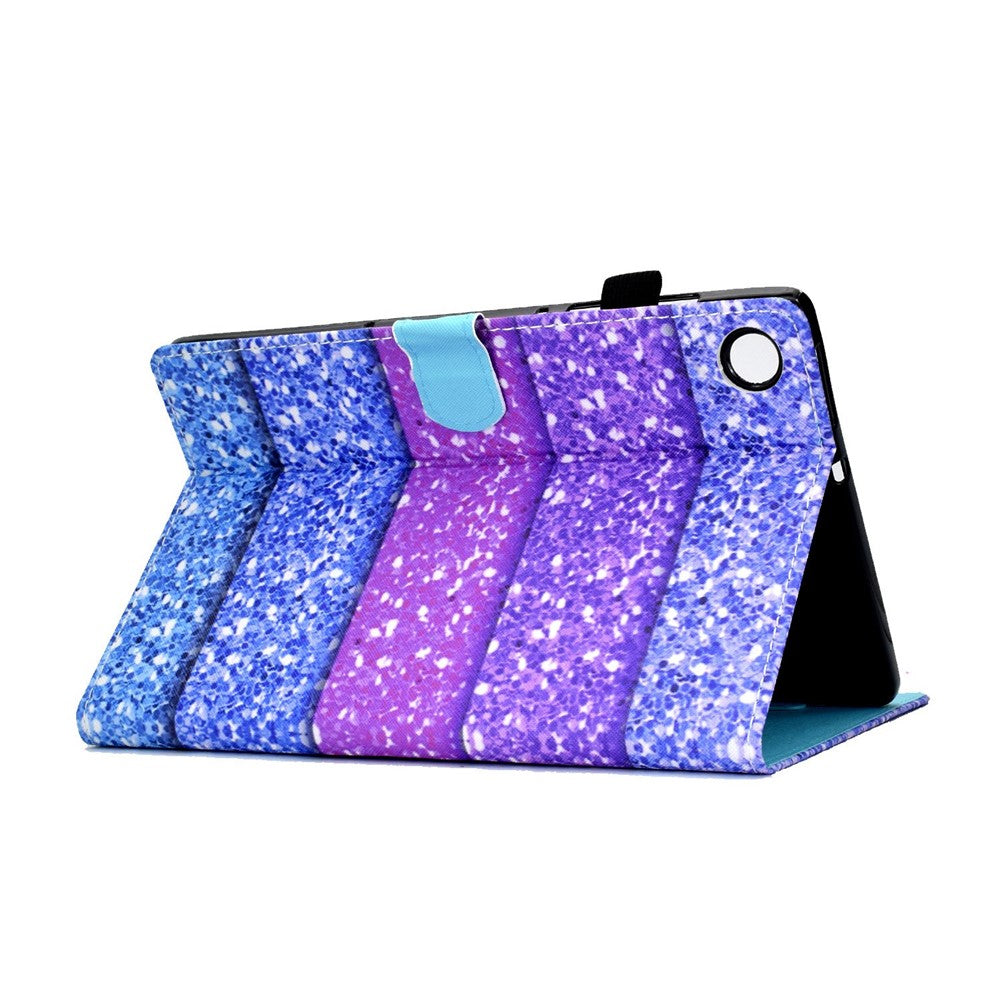 For Lenovo Tab M10 Plus (3rd Gen) / Xiaoxin Pad 2022 10.6 inch PU Leather Smart Auto Wake / Sleep Cover A3 Pattern Printing Stand Card Slots Protective Tablet Case with Pencil Holder - Colorful Quicksand