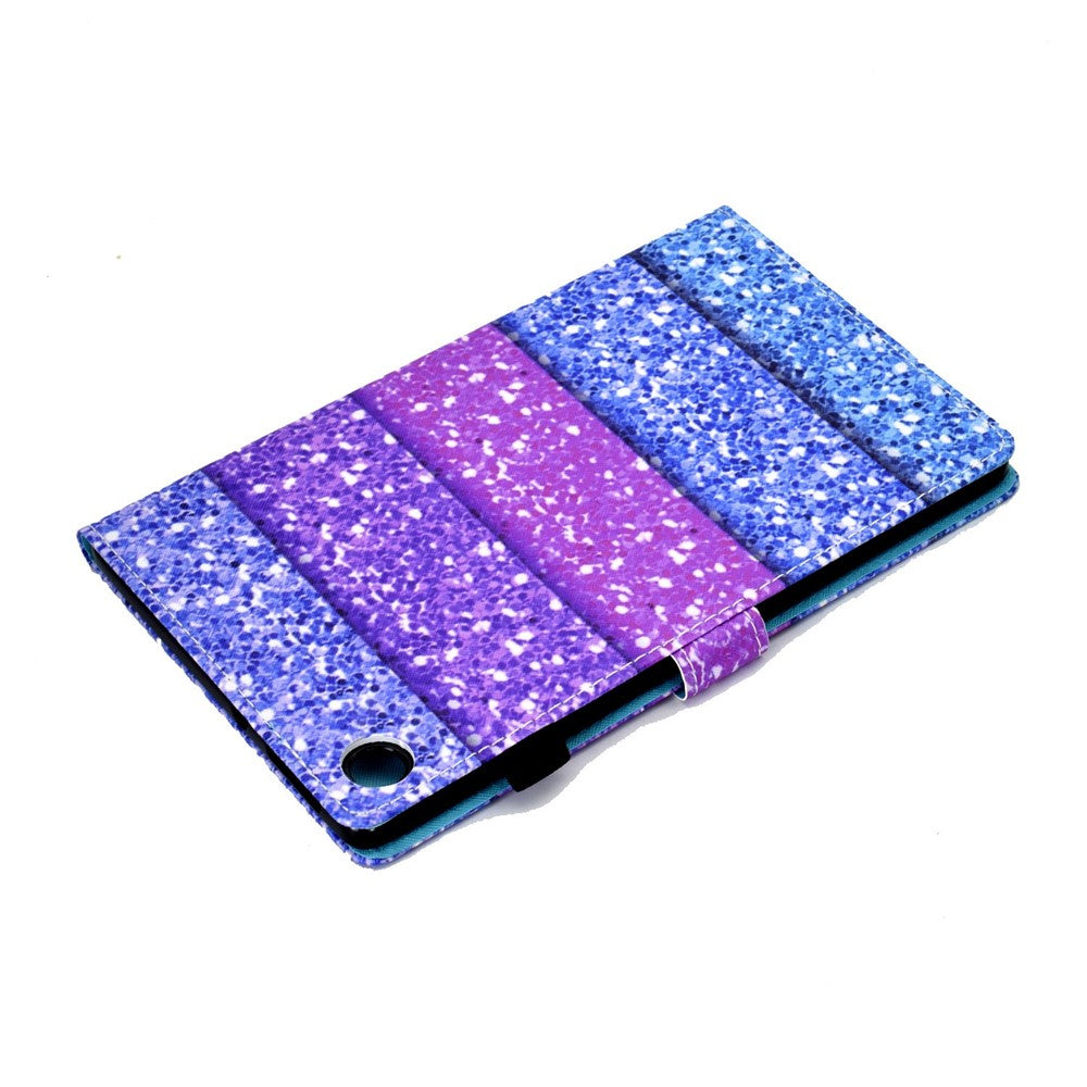 For Lenovo Tab M10 Plus (3rd Gen) / Xiaoxin Pad 2022 10.6 inch PU Leather Smart Auto Wake / Sleep Cover A3 Pattern Printing Stand Card Slots Protective Tablet Case with Pencil Holder - Colorful Quicksand