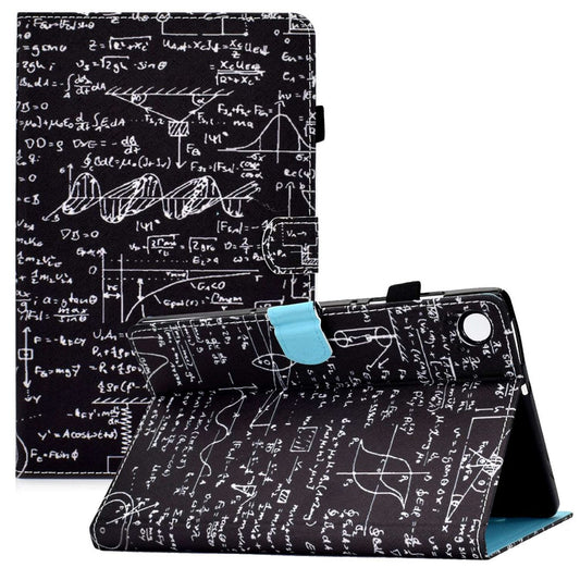 For Lenovo Tab M10 Plus (3rd Gen) / Xiaoxin Pad 2022 10.6 inch PU Leather Smart Auto Wake / Sleep Cover A3 Pattern Printing Stand Card Slots Protective Tablet Case with Pencil Holder - Equation