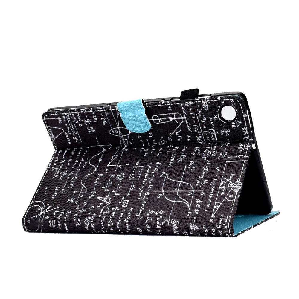 For Lenovo Tab M10 Plus (3rd Gen) / Xiaoxin Pad 2022 10.6 inch PU Leather Smart Auto Wake / Sleep Cover A3 Pattern Printing Stand Card Slots Protective Tablet Case with Pencil Holder - Equation
