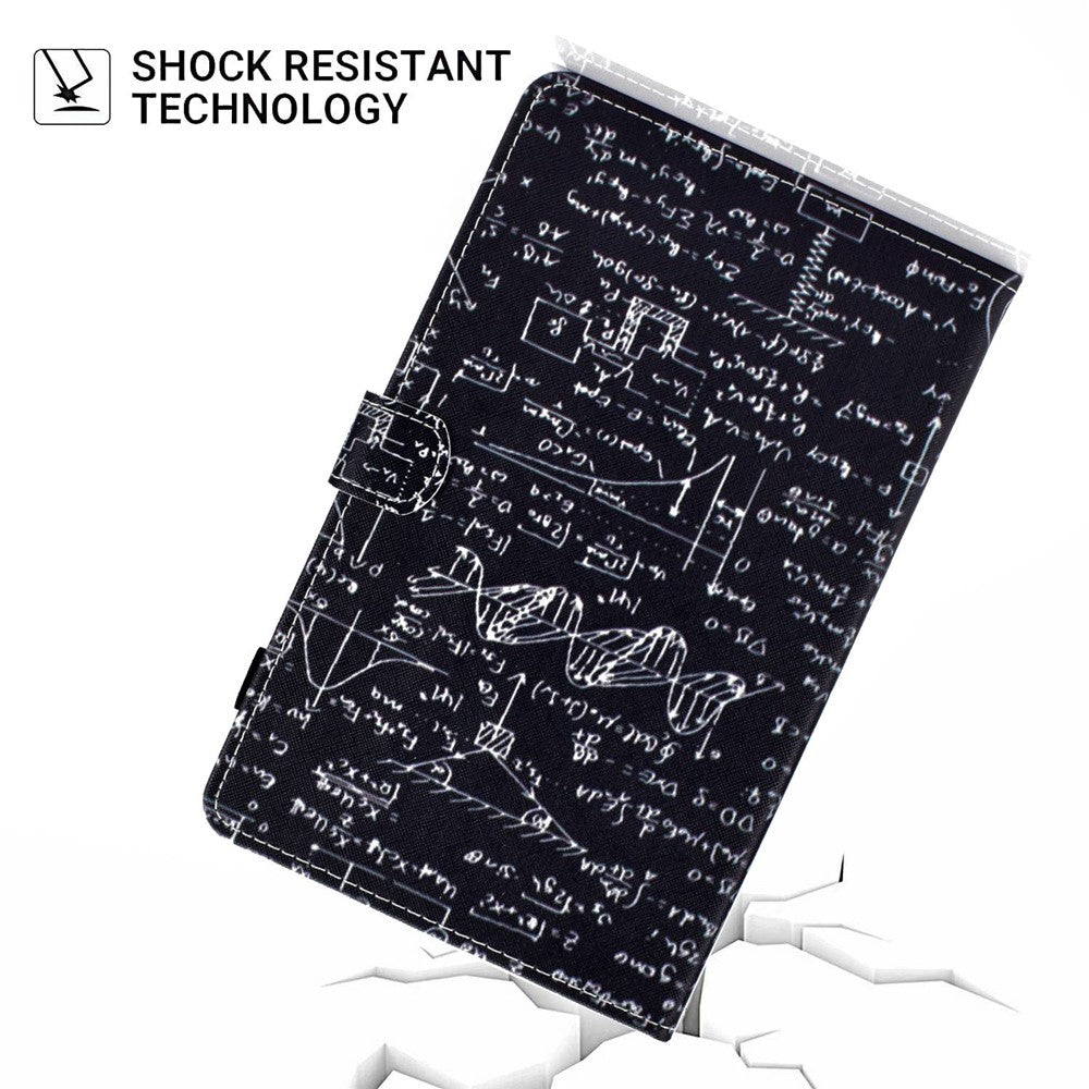 For Lenovo Tab M10 Plus (3rd Gen) / Xiaoxin Pad 2022 10.6 inch PU Leather Smart Auto Wake / Sleep Cover A3 Pattern Printing Stand Card Slots Protective Tablet Case with Pencil Holder - Equation