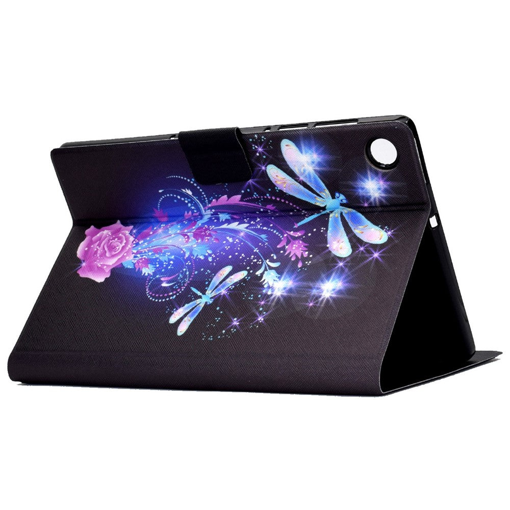 PU Leather Tablet Case for Lenovo Tab M10 (Gen 3) TB-328FU / TB-328XU, Pattern Printing Card Holder Shockproof Cover with Adjustable Stand - Dragonfly