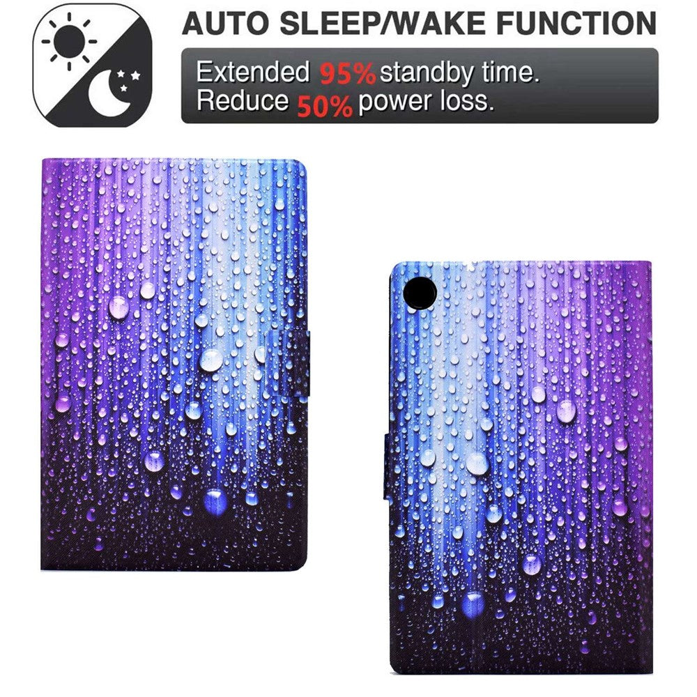 PU Leather Tablet Case for Lenovo Tab M10 (Gen 3) TB-328FU / TB-328XU, Pattern Printing Card Holder Shockproof Cover with Adjustable Stand - Water-drop