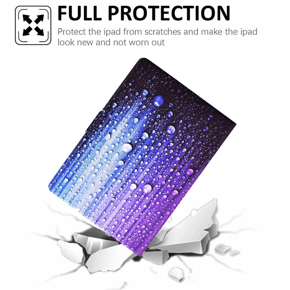 PU Leather Tablet Case for Lenovo Tab M10 (Gen 3) TB-328FU / TB-328XU, Pattern Printing Card Holder Shockproof Cover with Adjustable Stand - Water-drop