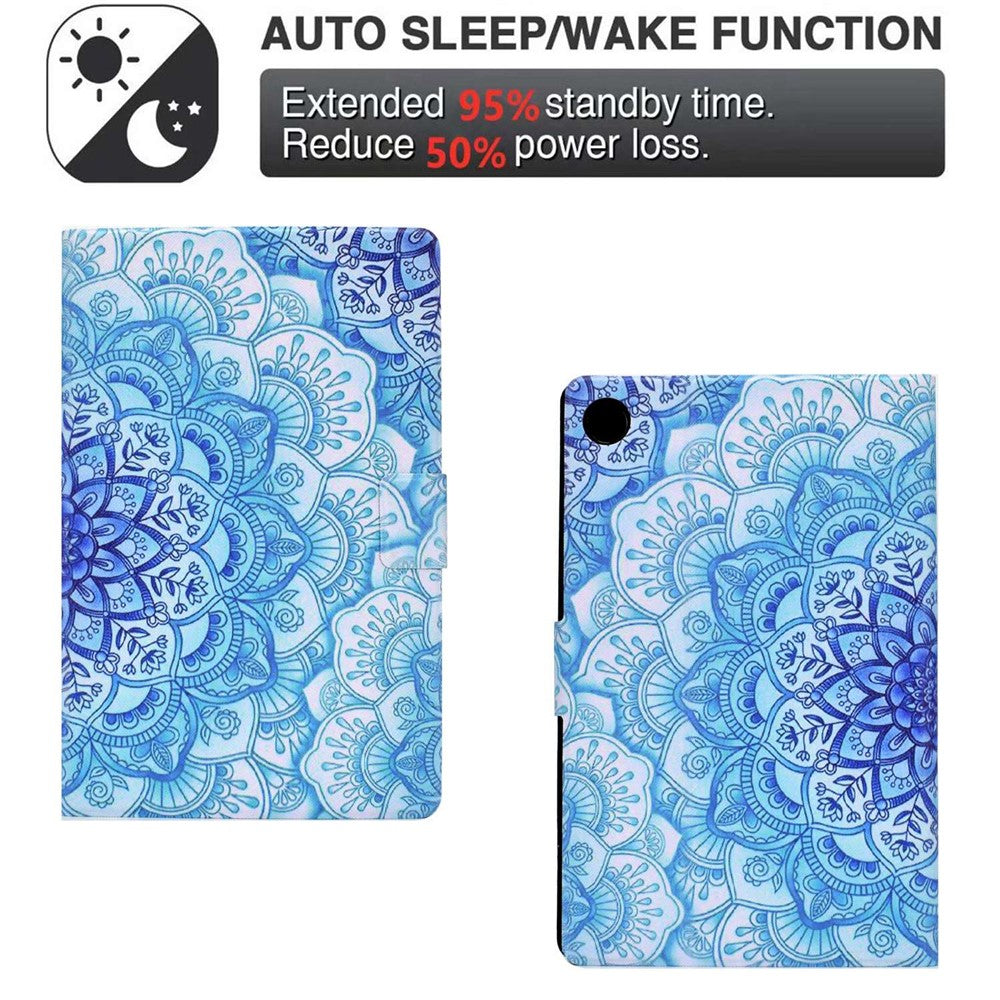 PU Leather Tablet Case for Lenovo Tab M10 (Gen 3) TB-328FU / TB-328XU, Pattern Printing Card Holder Shockproof Cover with Adjustable Stand - Mandala Flower