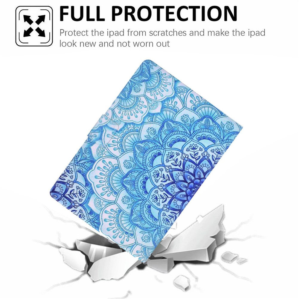 PU Leather Tablet Case for Lenovo Tab M10 (Gen 3) TB-328FU / TB-328XU, Pattern Printing Card Holder Shockproof Cover with Adjustable Stand - Mandala Flower