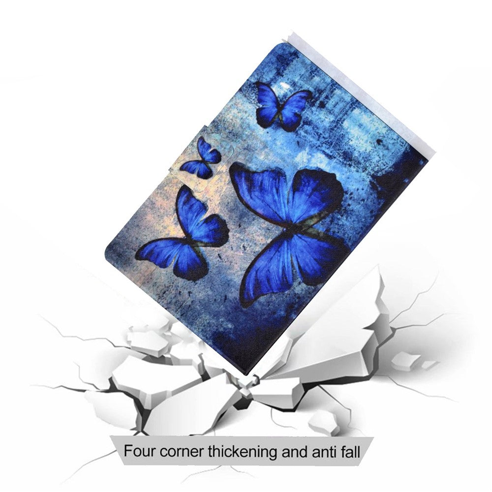 PU Leather Tablet Case for Lenovo Tab M10 (Gen 3) TB-328FU / TB-328XU, Pattern Printing Card Holder Shockproof Cover with Adjustable Stand - Retro Butterfly