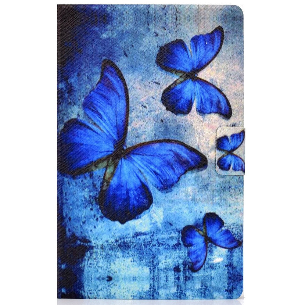 PU Leather Tablet Case for Lenovo Tab M10 (Gen 3) TB-328FU / TB-328XU, Pattern Printing Card Holder Shockproof Cover with Adjustable Stand - Retro Butterfly