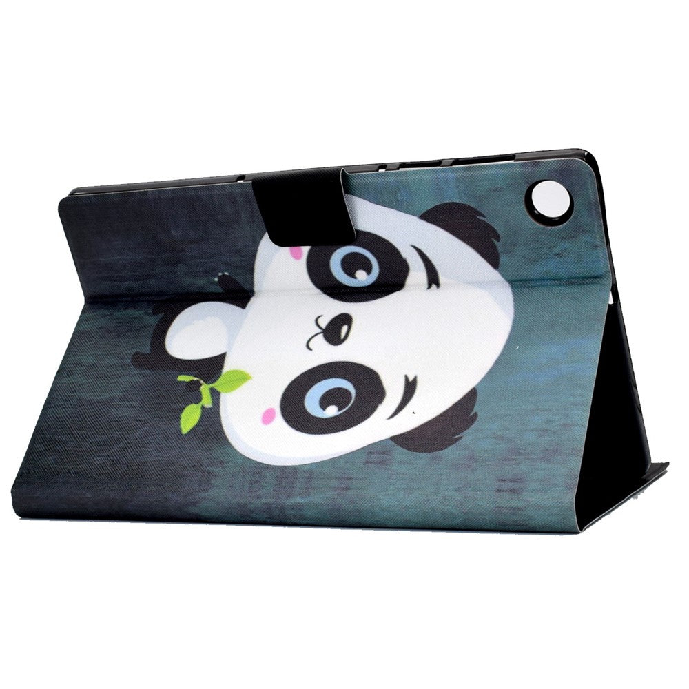 PU Leather Tablet Case for Lenovo Tab M10 (Gen 3) TB-328FU / TB-328XU, Pattern Printing Card Holder Shockproof Cover with Adjustable Stand - Panda