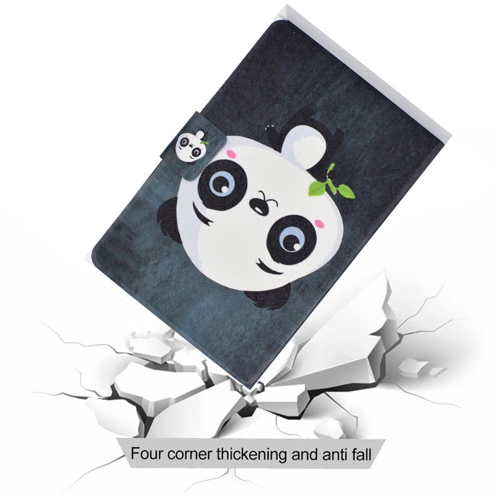 PU Leather Tablet Case for Lenovo Tab M10 (Gen 3) TB-328FU / TB-328XU, Pattern Printing Card Holder Shockproof Cover with Adjustable Stand - Panda
