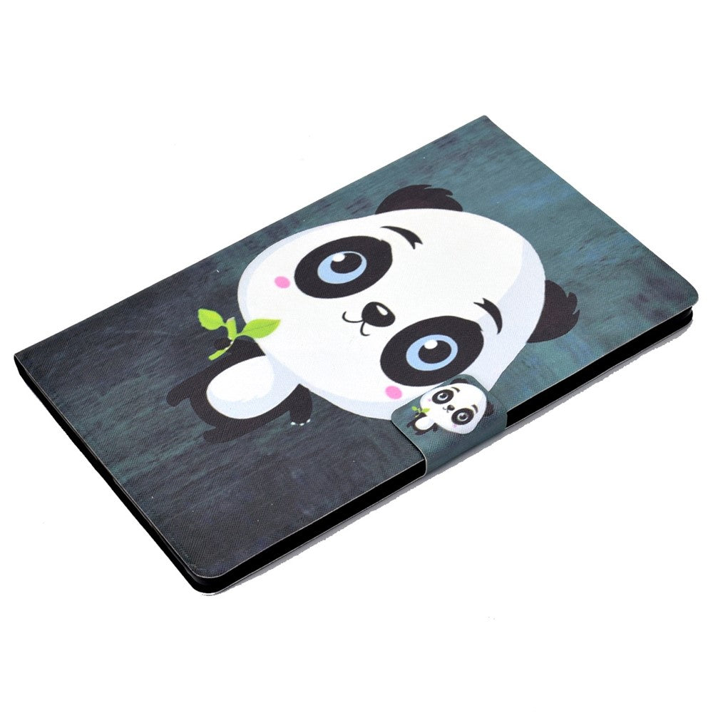 PU Leather Tablet Case for Lenovo Tab M10 (Gen 3) TB-328FU / TB-328XU, Pattern Printing Card Holder Shockproof Cover with Adjustable Stand - Panda
