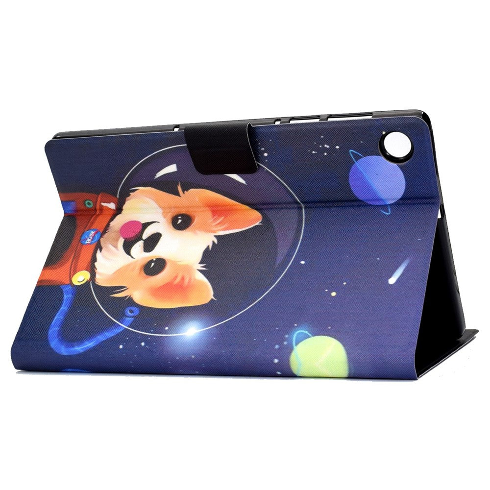 PU Leather Tablet Case for Lenovo Tab M10 (Gen 3) TB-328FU / TB-328XU, Pattern Printing Card Holder Shockproof Cover with Adjustable Stand - Starry Sky / Dog