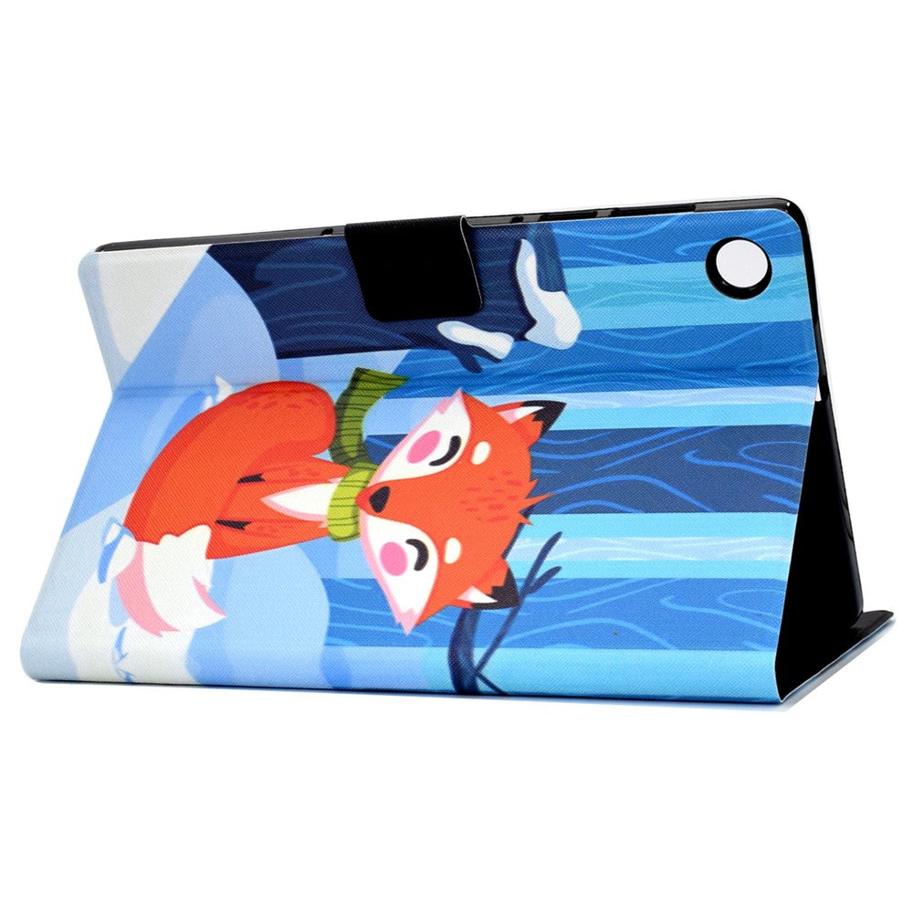 PU Leather Tablet Case for Lenovo Tab M10 (Gen 3) TB-328FU / TB-328XU, Pattern Printing Card Holder Shockproof Cover with Adjustable Stand - Fox
