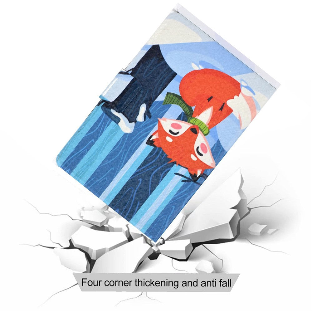 PU Leather Tablet Case for Lenovo Tab M10 (Gen 3) TB-328FU / TB-328XU, Pattern Printing Card Holder Shockproof Cover with Adjustable Stand - Fox