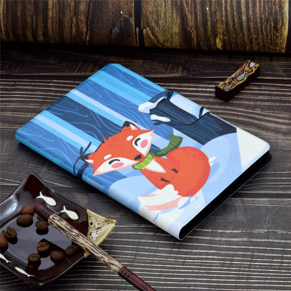 PU Leather Tablet Case for Lenovo Tab M10 (Gen 3) TB-328FU / TB-328XU, Pattern Printing Card Holder Shockproof Cover with Adjustable Stand - Fox