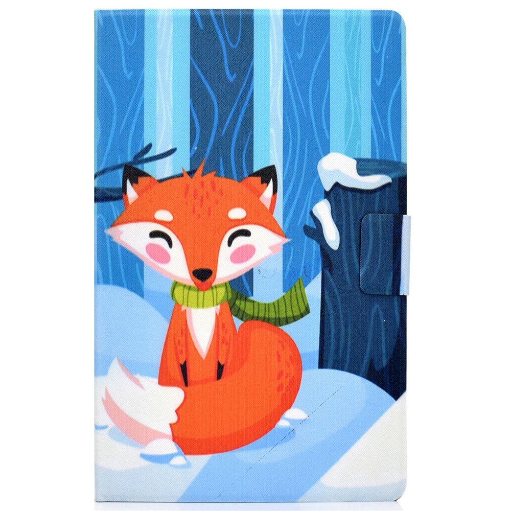 PU Leather Tablet Case for Lenovo Tab M10 (Gen 3) TB-328FU / TB-328XU, Pattern Printing Card Holder Shockproof Cover with Adjustable Stand - Fox