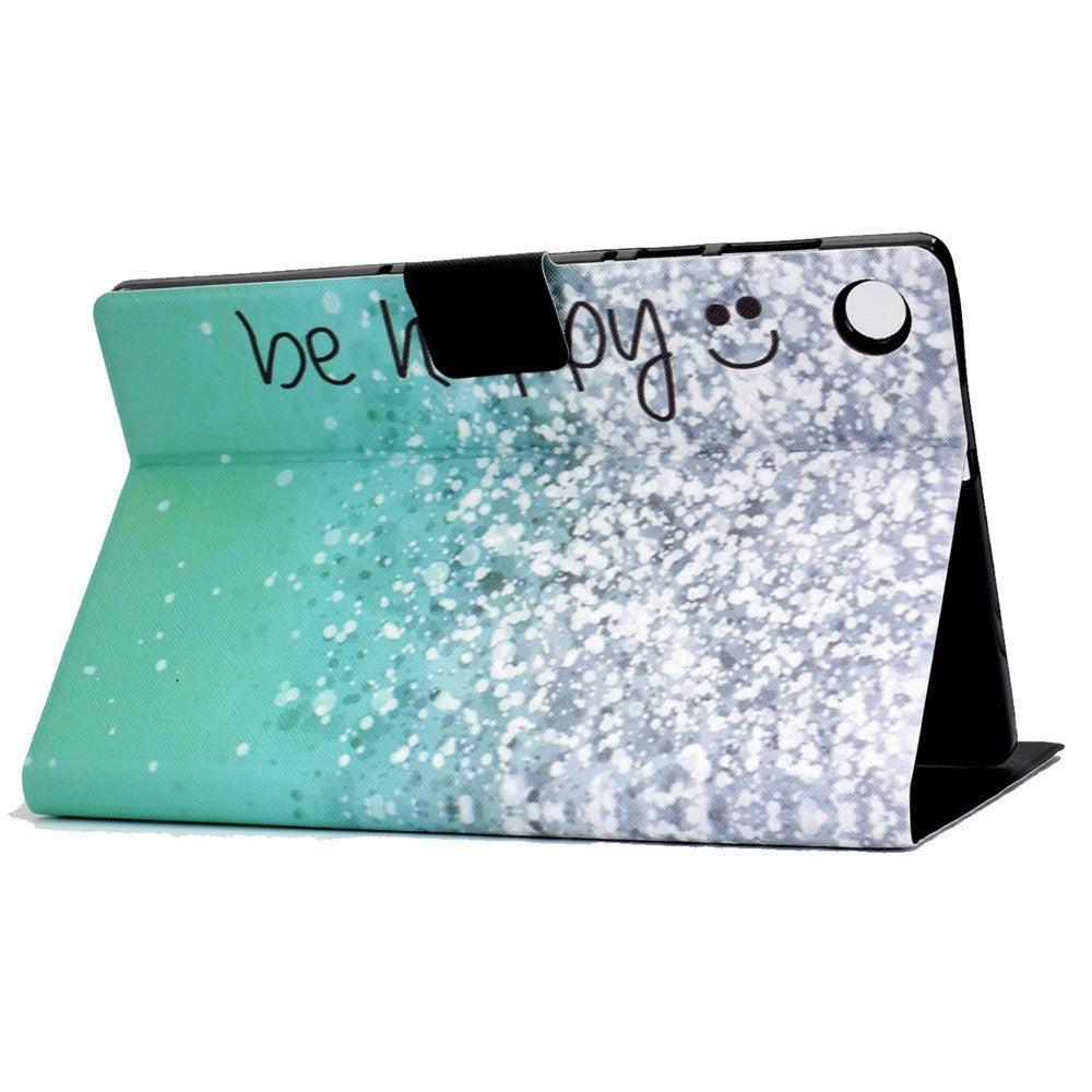 PU Leather Tablet Case for Lenovo Tab M10 (Gen 3) TB-328FU / TB-328XU, Pattern Printing Card Holder Shockproof Cover with Adjustable Stand - Be Happy