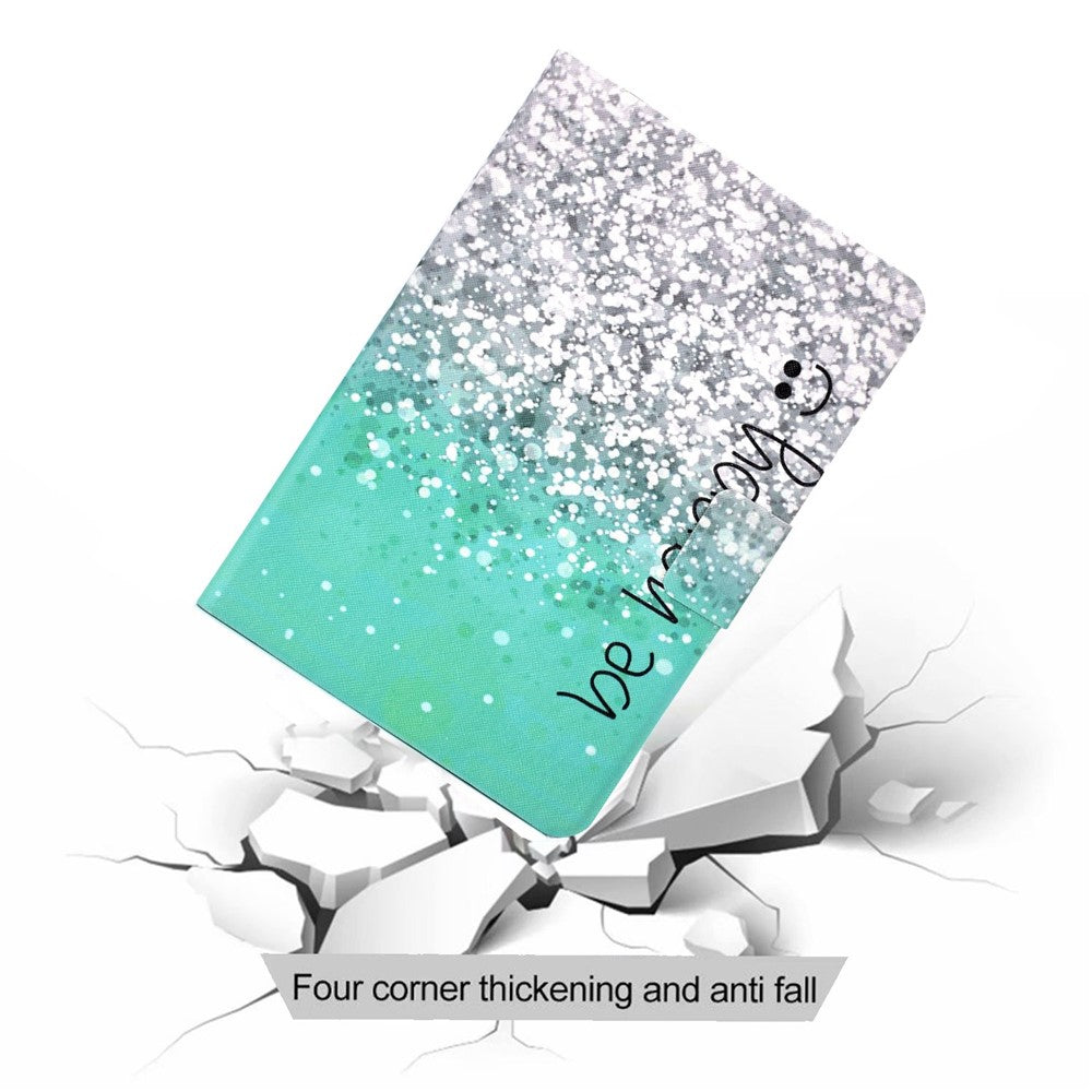 PU Leather Tablet Case for Lenovo Tab M10 (Gen 3) TB-328FU / TB-328XU, Pattern Printing Card Holder Shockproof Cover with Adjustable Stand - Be Happy