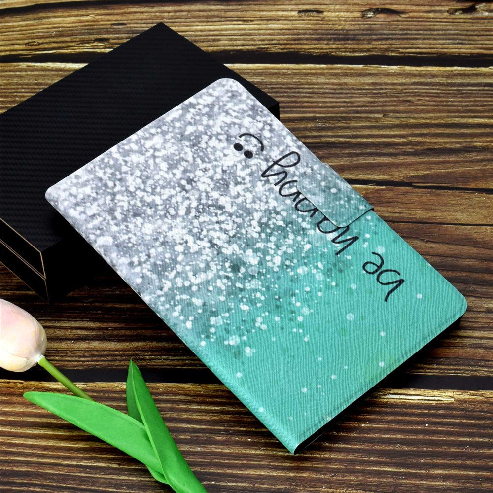 PU Leather Tablet Case for Lenovo Tab M10 (Gen 3) TB-328FU / TB-328XU, Pattern Printing Card Holder Shockproof Cover with Adjustable Stand - Be Happy
