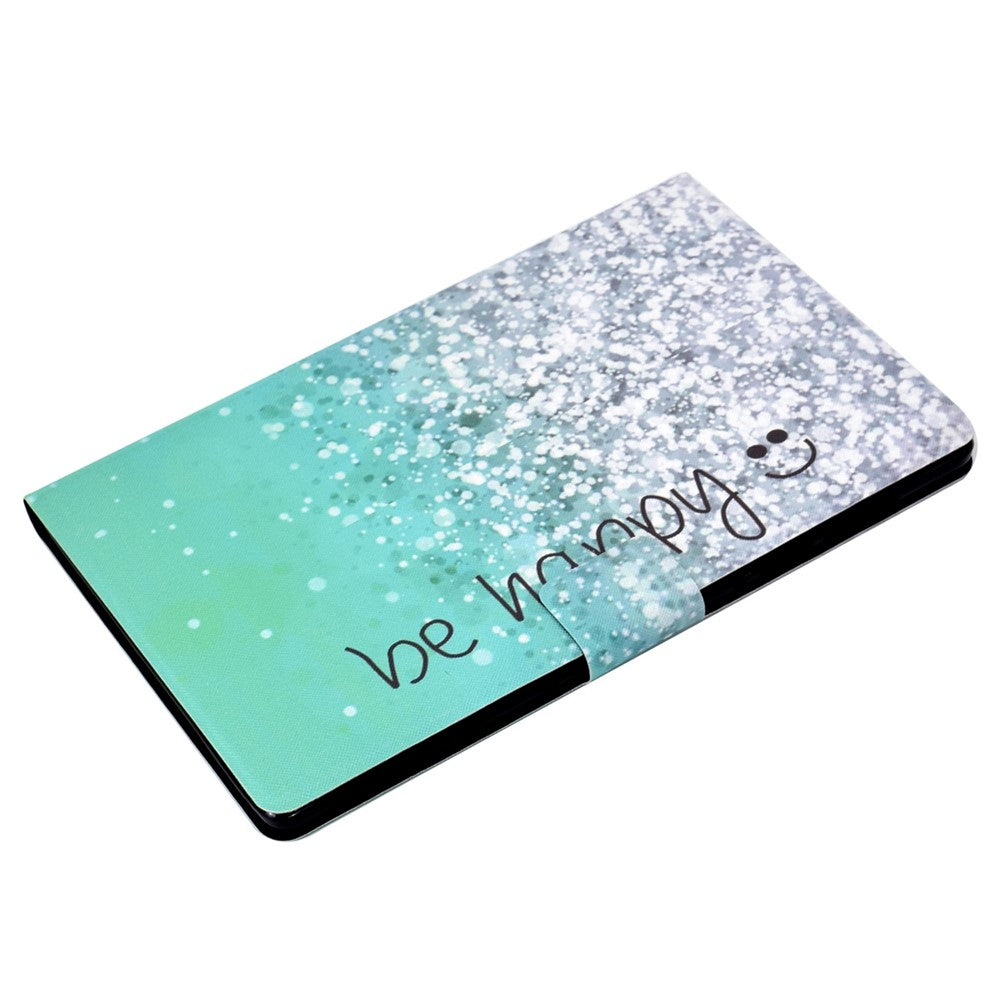 PU Leather Tablet Case for Lenovo Tab M10 (Gen 3) TB-328FU / TB-328XU, Pattern Printing Card Holder Shockproof Cover with Adjustable Stand - Be Happy