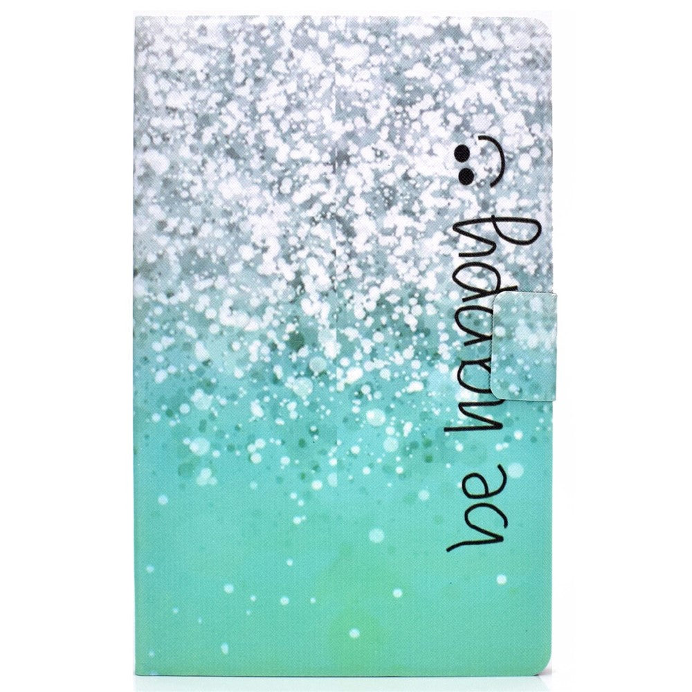 PU Leather Tablet Case for Lenovo Tab M10 (Gen 3) TB-328FU / TB-328XU, Pattern Printing Card Holder Shockproof Cover with Adjustable Stand - Be Happy