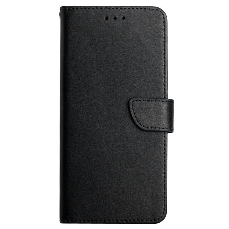 HT02 For Motorola Edge 30 Neo 5G Nappa Texture Genuine Leather Protective Case Wallet Stand Full Protection Phone Cover - Black