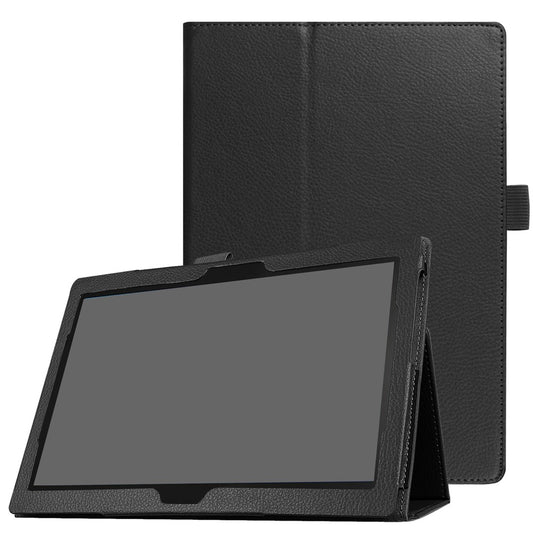 Universal Litchi Grain Leather Stand Shell Case for Lenovo Tab 4 10 Plus / Tab 4 10 - Black