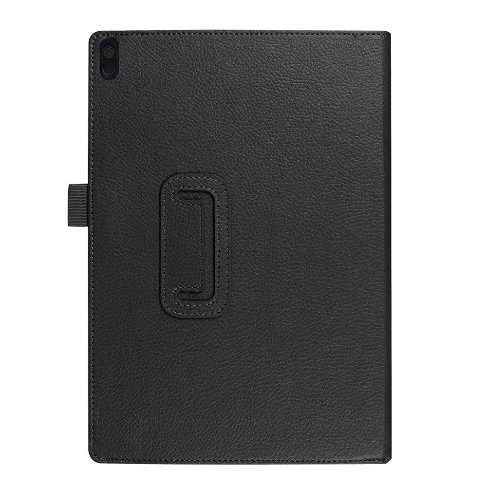 Universal Litchi Grain Leather Stand Shell Case for Lenovo Tab 4 10 Plus / Tab 4 10 - Black