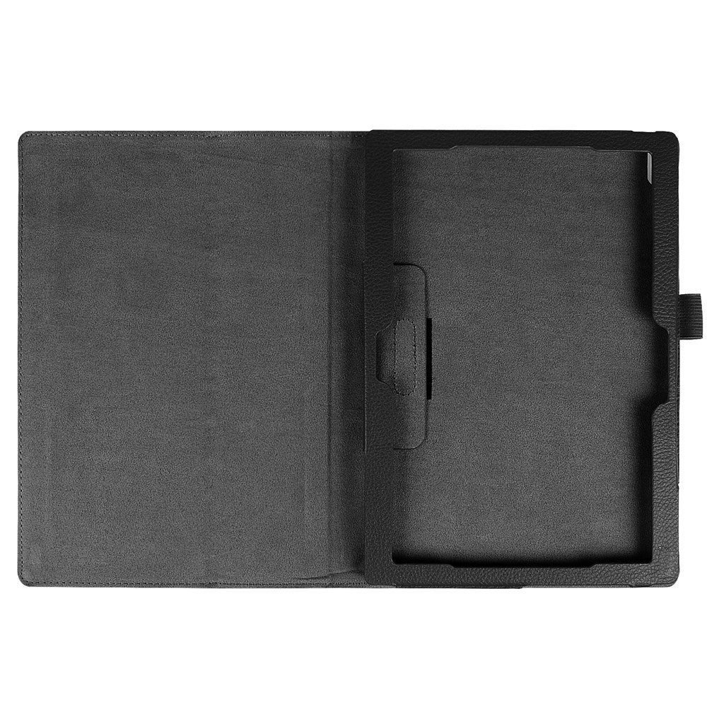 Universal Litchi Grain Leather Stand Shell Case for Lenovo Tab 4 10 Plus / Tab 4 10 - Black