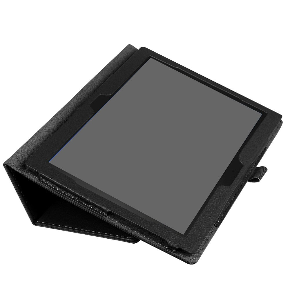 Universal Litchi Grain Leather Stand Shell Case for Lenovo Tab 4 10 Plus / Tab 4 10 - Black