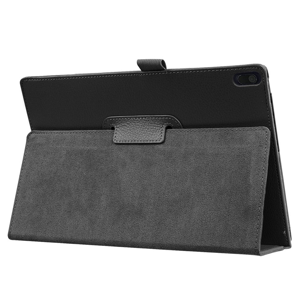 Universal Litchi Grain Leather Stand Shell Case for Lenovo Tab 4 10 Plus / Tab 4 10 - Black