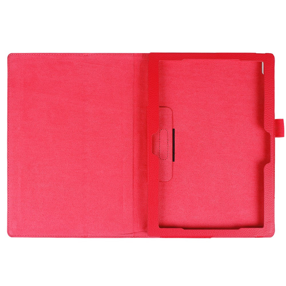 For Lenovo Tab 4 10 Plus / Tab 4 10 Litchi Skin Universal PU Leather Stand Case - Red