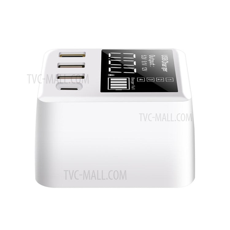 A9T 4-Port USB+Type C 40W Quick Charge QC 3.0 Wall Charger Mobile Phone Adapter - US Plug