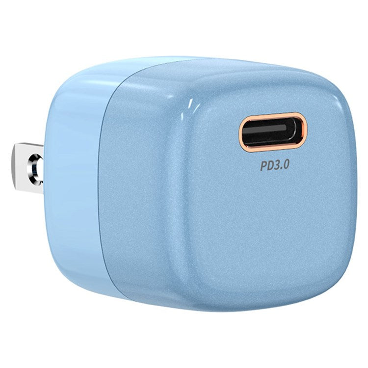 ENKAY HAT PRINCE PD 20W Fast Charging Cube Mini Power Charger Type-C Single Port Travel Adapter - US Plug / Blue