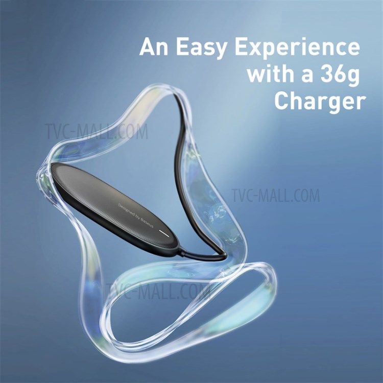 BASEUS CW-HW Light Magnetic Wireless Charger with Type-C Cable for iPhone 12 Series Phones - Black