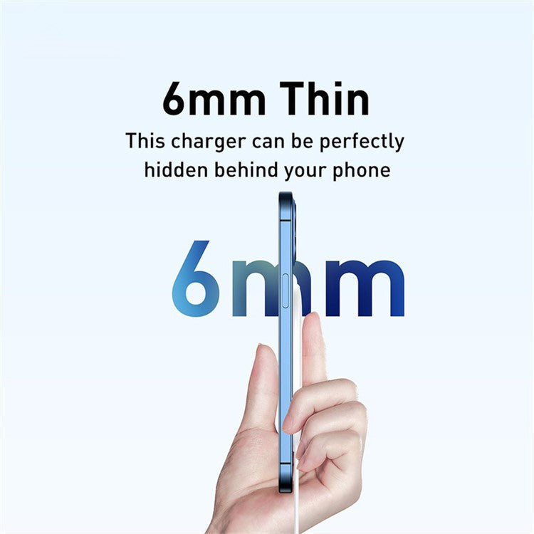 BASEUS CW-HW Light Magnetic Wireless Charger with Type-C Cable for iPhone 12 Series Phones - White