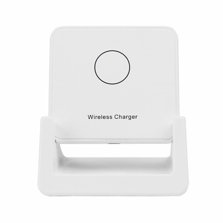 918 15W Vertical Wireless Charger Desktop Phone Stand Qi Fast Charging Dock - White