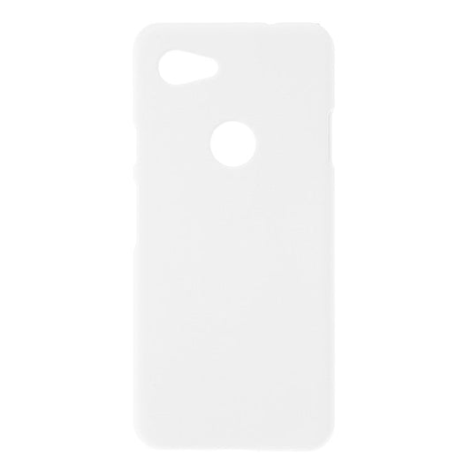 Glossy Rubberized PC Hard Phone Case for Google Pixel 3a - White