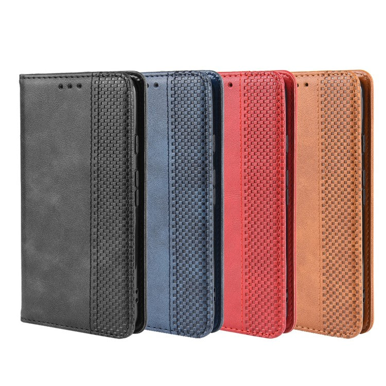 Auto-absorbed Vintage Style PU Leather Wallet Cover Case for Google Pixel 4 XL - Black