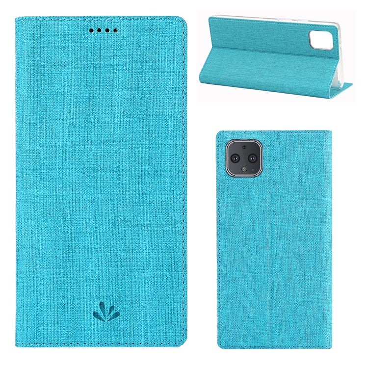 VILI DMX Cross Texture Stand Leather Card Holder Cell Phone Case for Google Pixel 4 - Blue