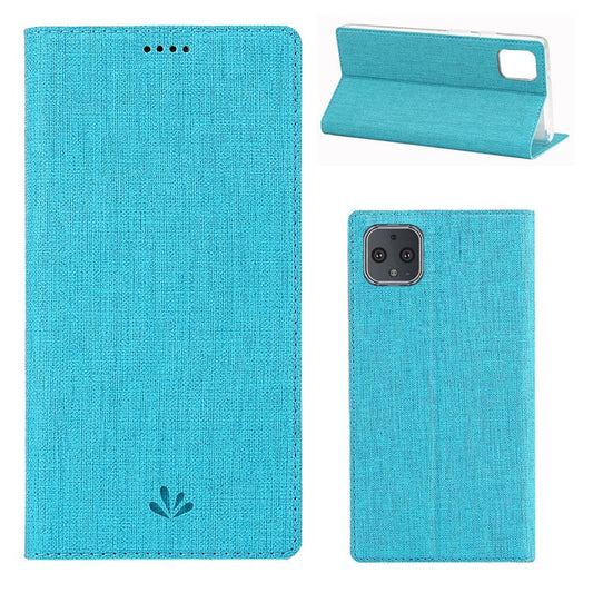 VILI DMX Cross Texture Stand Leather Card Holder Cell Phone Case for Google Pixel 4 - Blue