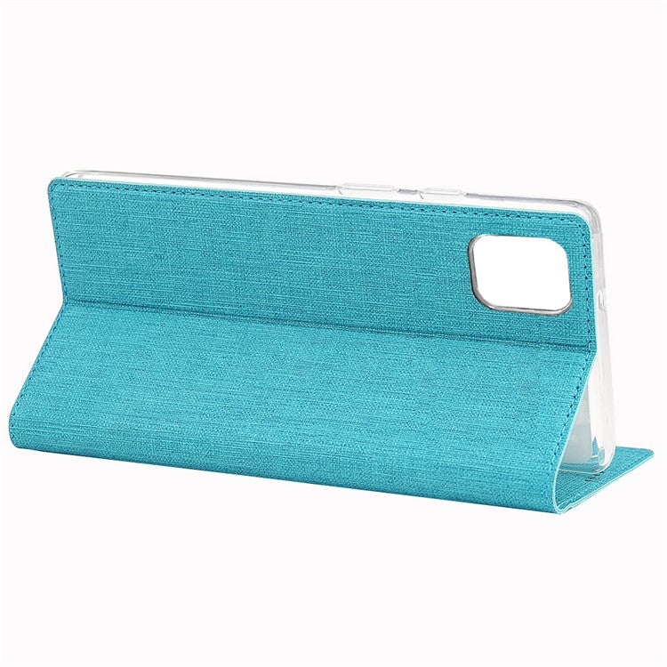 VILI DMX Cross Texture Stand Leather Card Holder Cell Phone Case for Google Pixel 4 - Blue